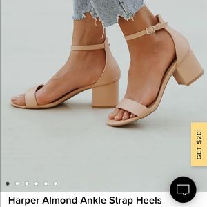 Lulus Harper Almond Ankle Strap Heels Size 7